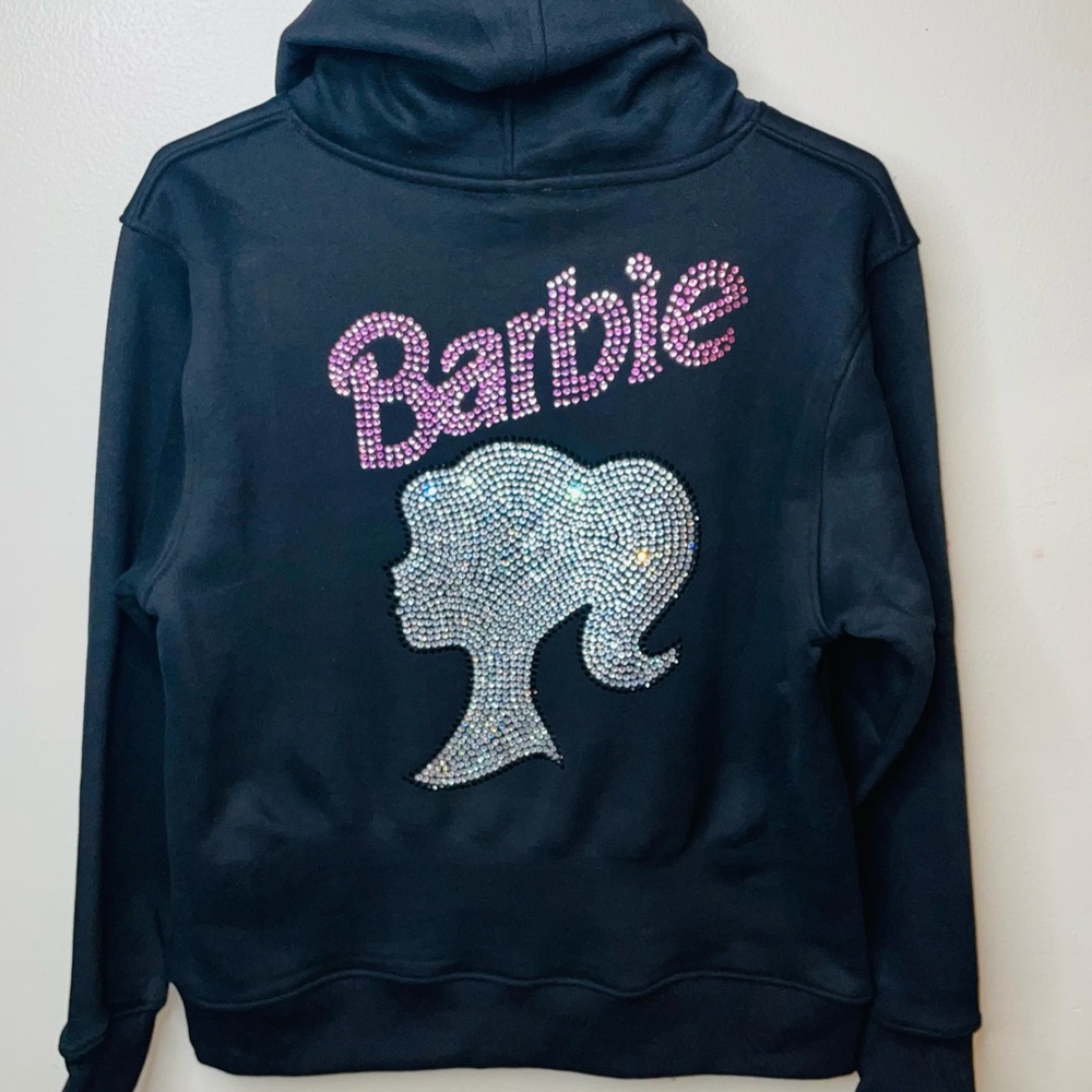 Custom made rhinestone Barbie hoodie